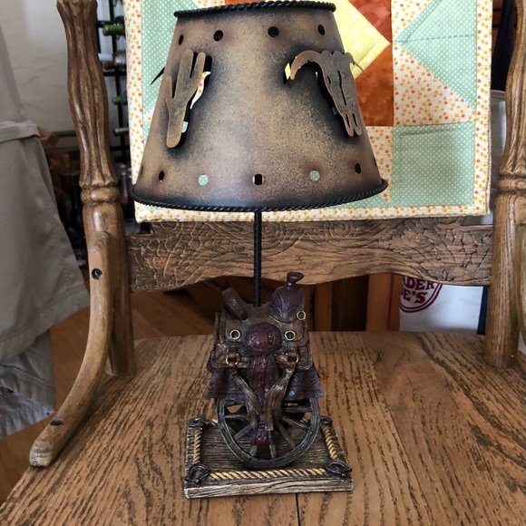 Western metal tea light lamp - Picture 4 of 8